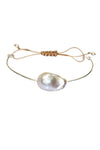 Wire Bangle - Tahitian Pearl & Rose Gold
