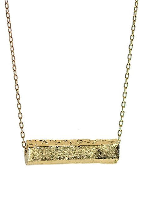 Chiseled Gold Bar Necklace