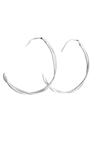Buried Sapphire Hoop Earrings-II