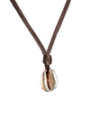 Rose Gold Cowrie + Pearl Braided Necklace
