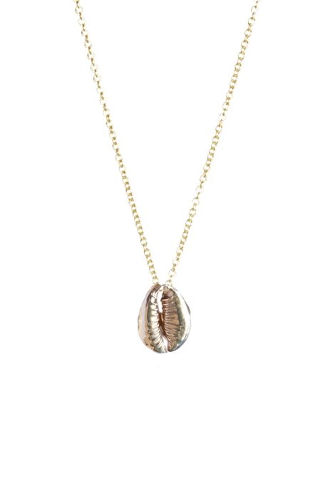 Cowrie Shell Necklace - 14kt Gold Chain