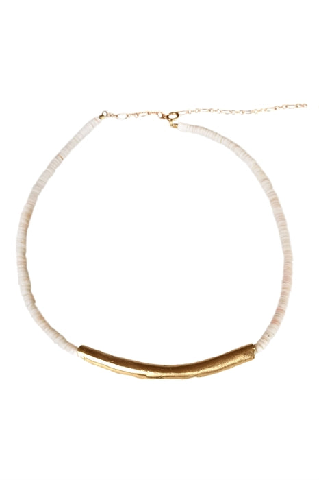 Sculptured Clam Shell Necklace- 14kt Gold